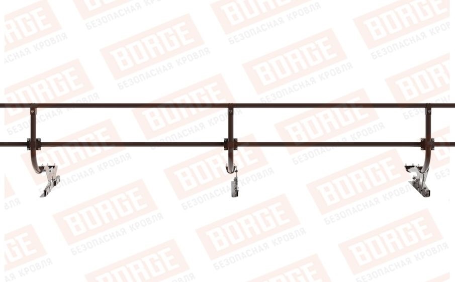 Кровельное ограждение Borge для фальцевой кровли оцинкованное RAL 8017, 300*60 см