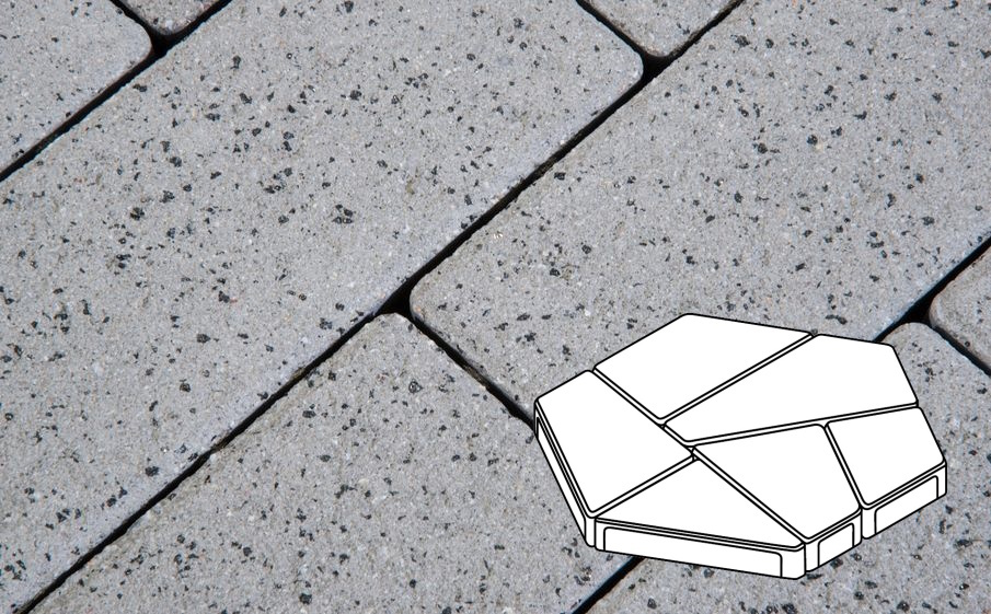 Плитка тротуарная Готика Granite FERRO, Полигональ Б.8.Фсм.8, Белла Уайт, 893*780*80 мм