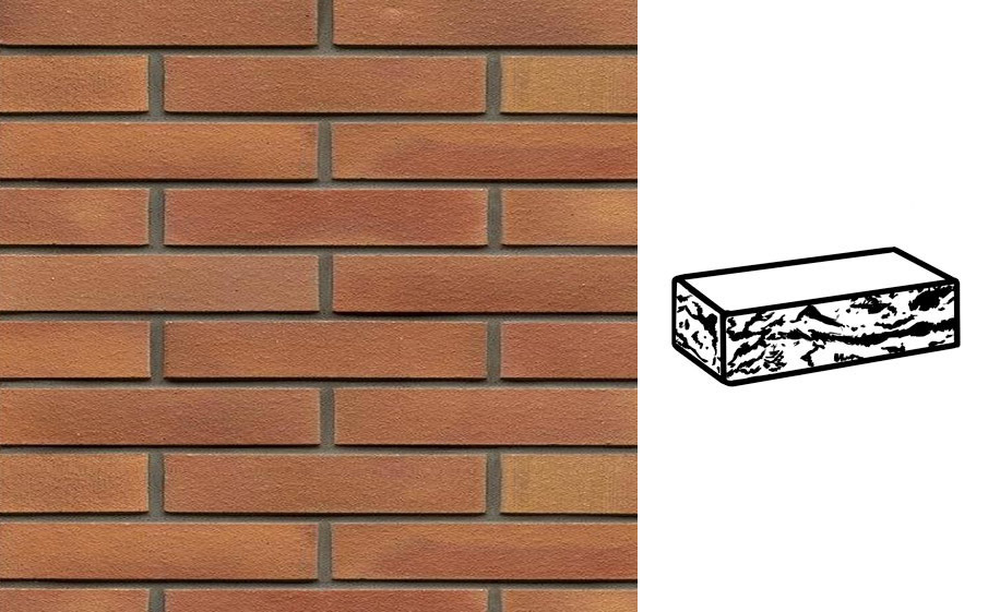 Кирпич клинкерный Muhr 08 Lachsrot готик, 240*90*40 мм