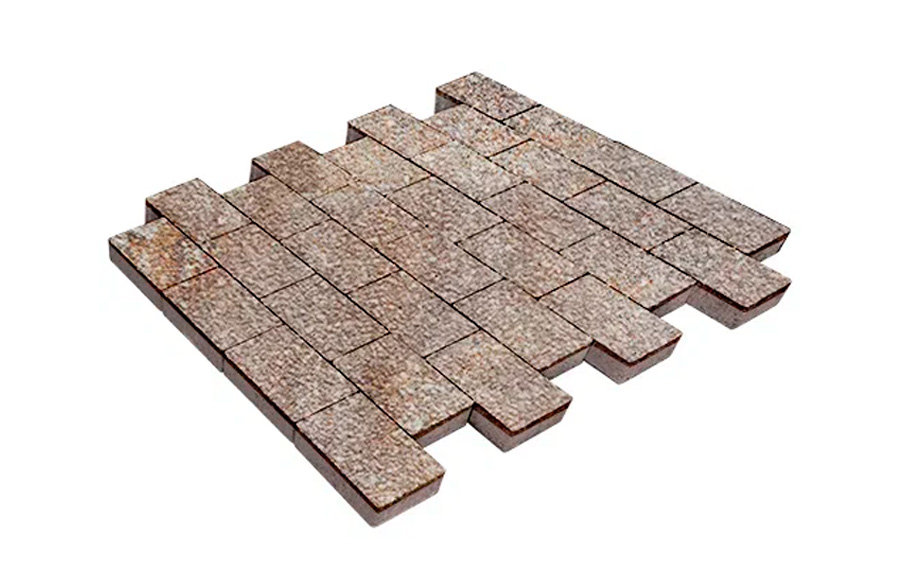 Плитка тротуарная SteinRus Ригель В.4.П.8 Native, ColorMix Берилл, 300*100*80 мм