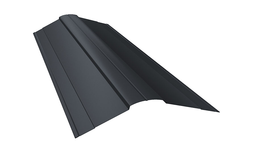 Планка конька фигурного 100*100 мм Grand Line PurPro Matt RAL 7024, 2,5 м