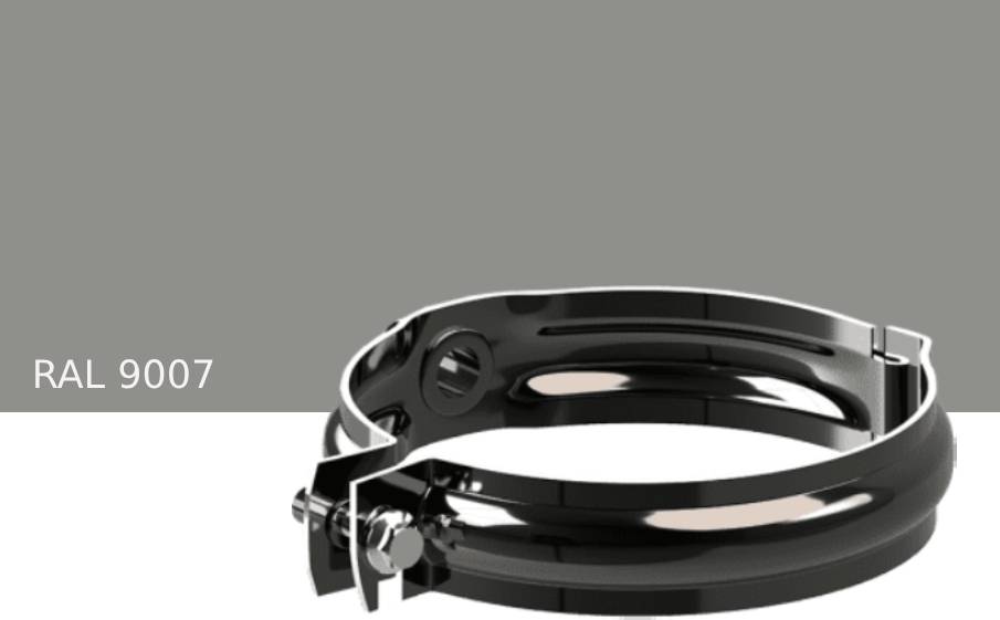 Хомут трубы KROP STAL для системы D 150/100 мм, RAL 9007