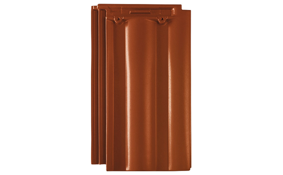 Керамическая черепица рядовая TONDACH Twist red engobe, красный ангоб