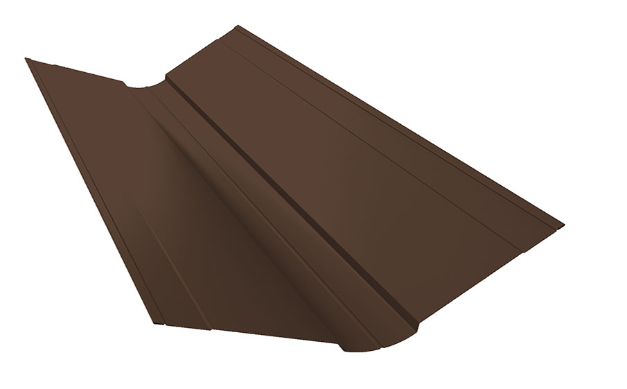 Планка ендовы верхней фигурной 150*150 мм Grand Line PurPro Matt RAL 8017, 2,5 м