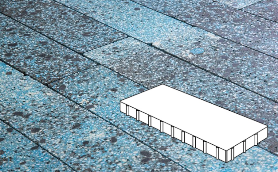 Плитка тротуарная Готика, Granite FINO, Плита Б.8.П.10, Азул Бахия, 800*400*100 мм