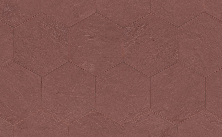 Клинкерная брусчатка Muhr №03 Naturrot, гексагон 200*52 мм