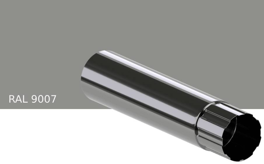 Труба водосточная KROP STAL для системы D 150/100 мм, RAL 9007, 1 м