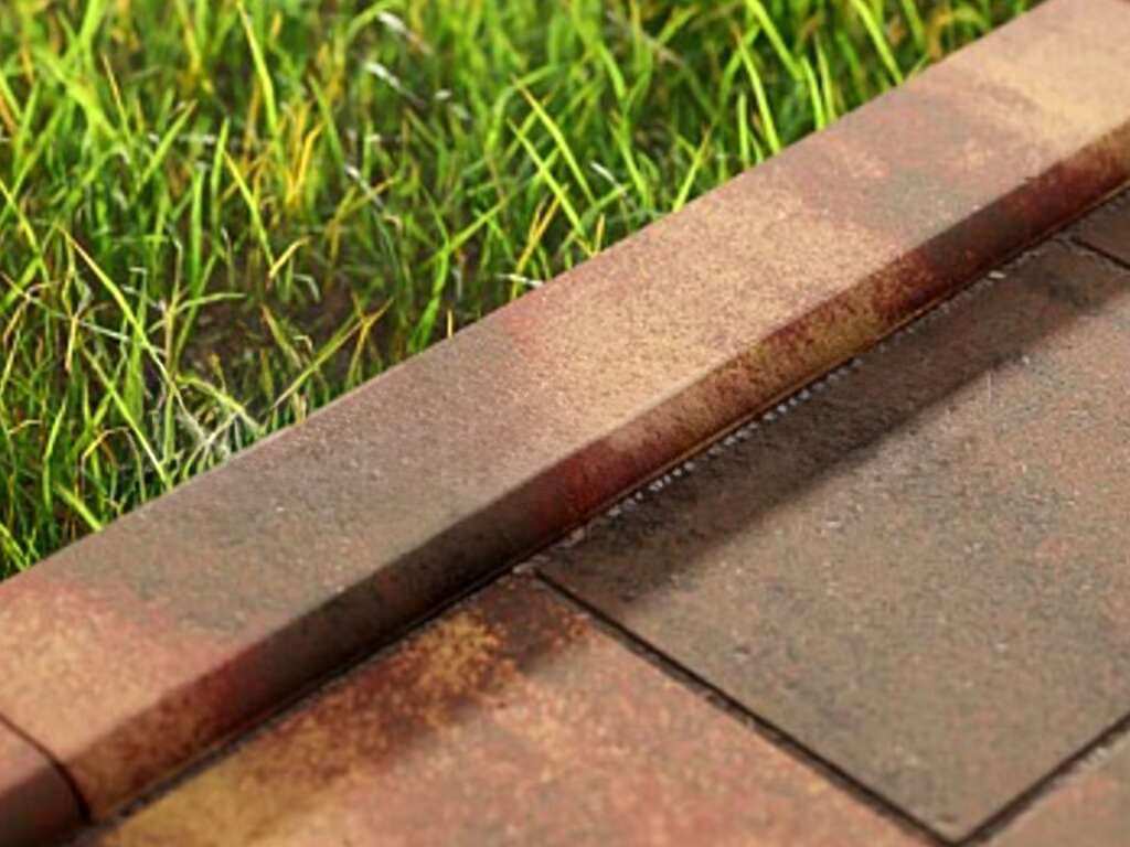 Тротуарный бордюр садовый Steingot, Колормикс, Агатовый камень (Blend), 1000*200*80 мм