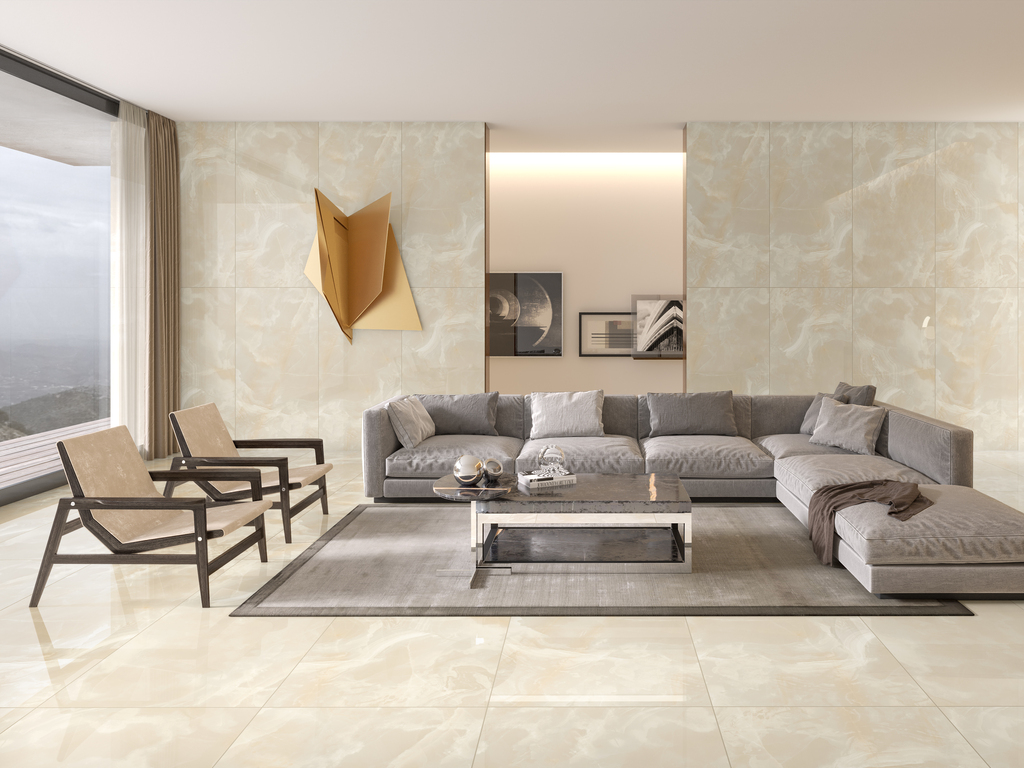 Керамогранит ENNFACE Olimpo Beige High glossy, 1600*800*9 мм