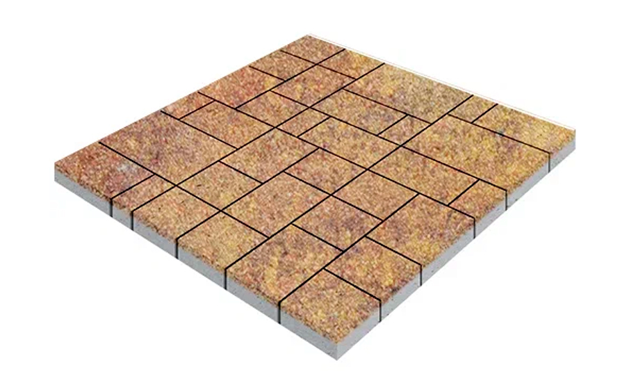 Плитка тротуарная SteinRus Инсбрук Альпен Б.7.Псм.6 Native, ColorMix Бромо, толщина 60 мм