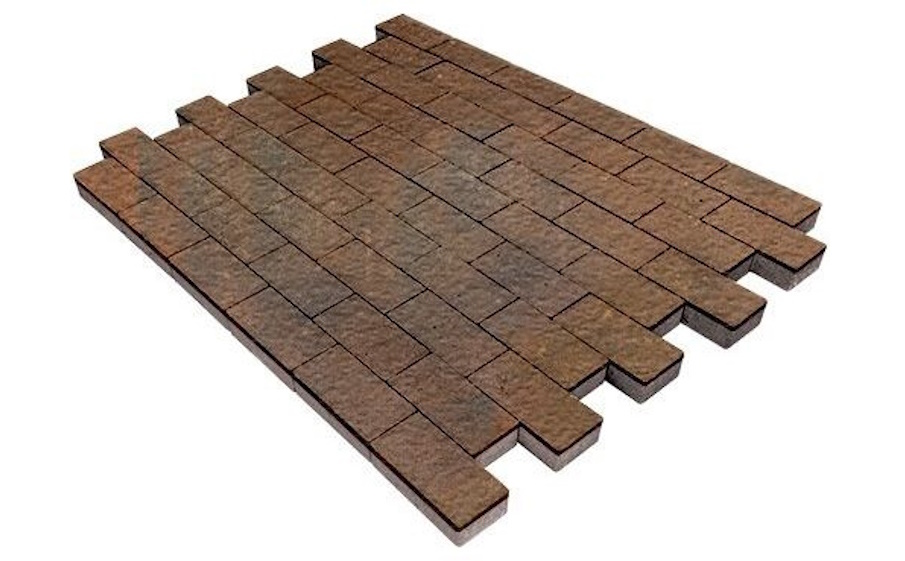 Плитка тротуарная SteinRus Прямоугольник А.6.П.4, Old-age, ColorMix Штайнрус, 200*100*40 мм