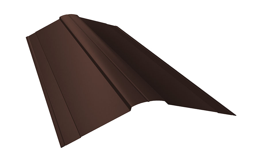 Планка конька фигурного 150*150 мм Grand Line Rooftop Бархат RAL 8017, 2 м