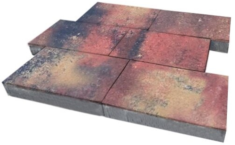 Плитка тротуарная SteinRus, Парк Плейс Б.3.П.8, гладкая, ColorMix Оригон, 600*300*80 мм
