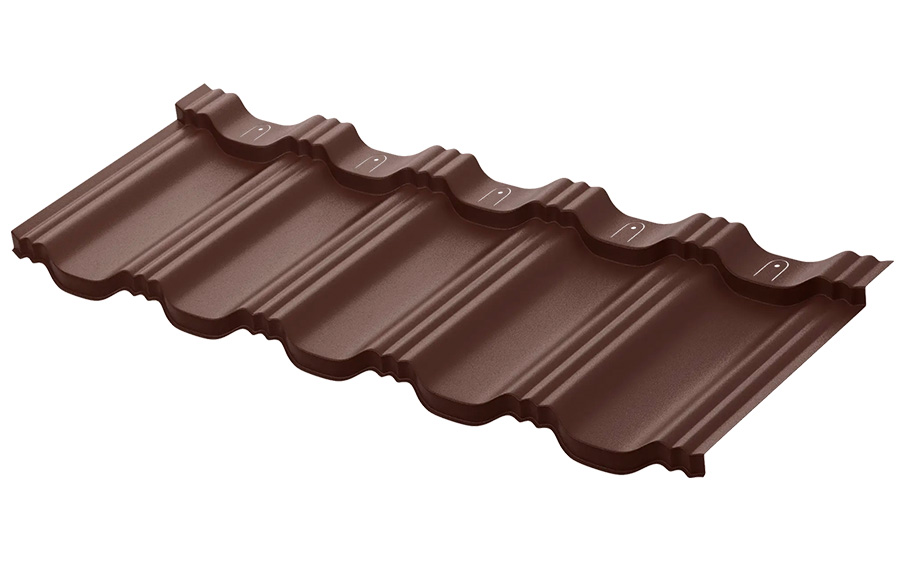 Модульная металлочерепица Aquasystem Гетеборг Pural BT Matt RAL 8017, 1205*415 мм