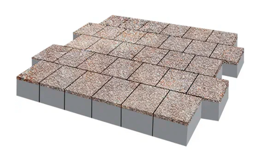 Плитка тротуарная SteinRus Армор В.2.К.8, Native, ColorMix Берилл, 100*100*80 мм