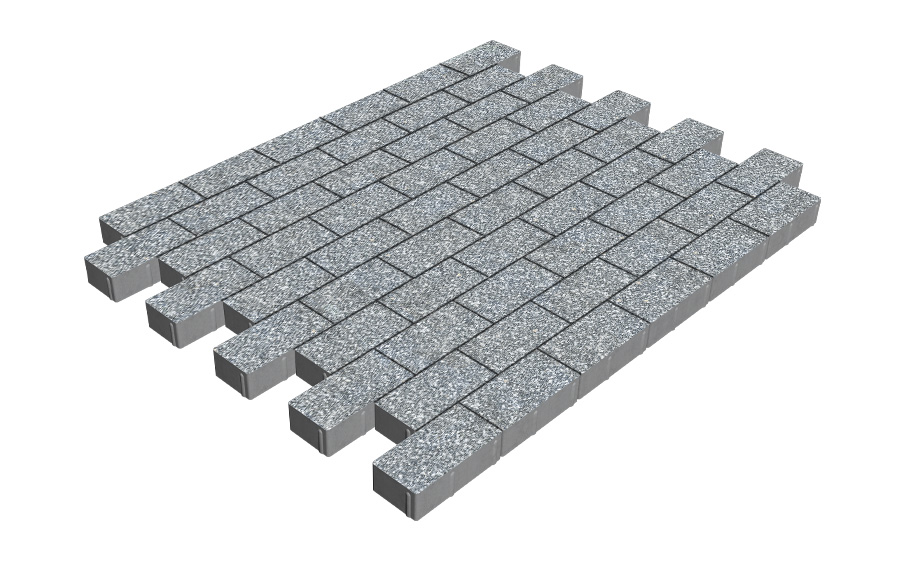 Плитка тротуарная SteinRus Прямоугольник Б.6.П.6 Backwash Селигер, 200*100*60 мм