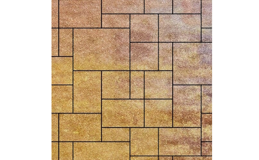 Плитка тротуарная SteinRus Инсбрук Альпен Б.7.Псм.6, Native, ColorMix Брайс, толщина 60 мм