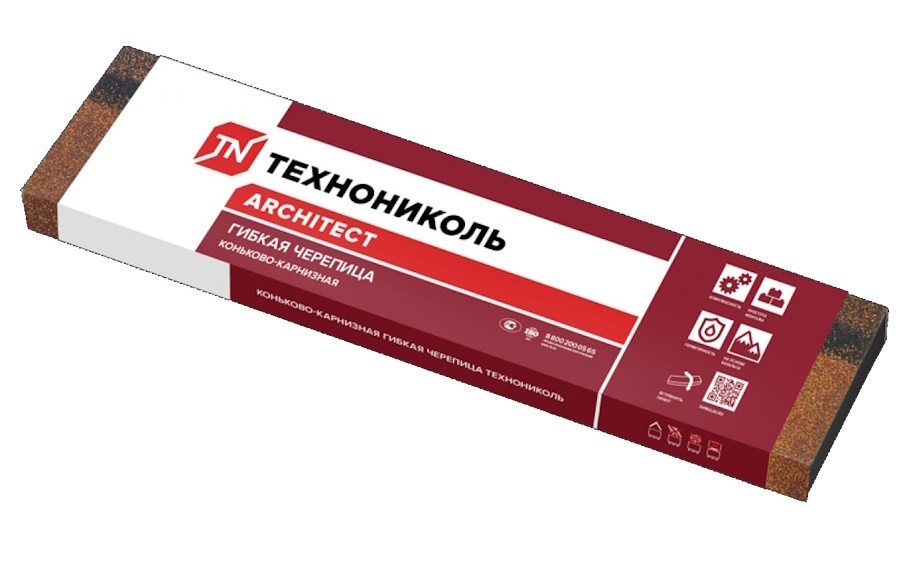Коньково-карнизная черепица SHINGLAS Терракота