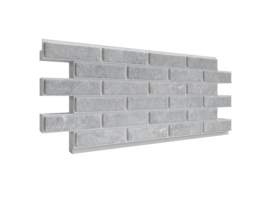 Термопанель ППС с клинкерной плиткой толщиной 12 мм BestPoint Exclusive Cement Gray 1145*470*60 мм