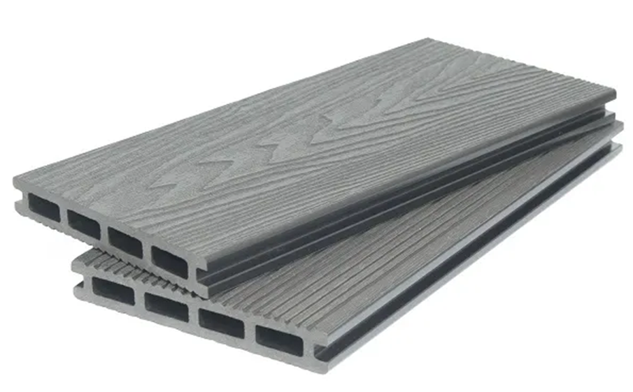 Террасная доска Polivan Group DENPASAR, пустотелая, вельвет + 3D дерево, светло-серый, 5800*140*20 мм