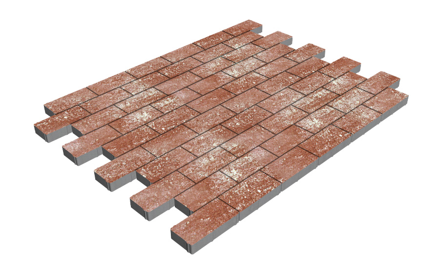 Плитка тротуарная SteinRus Прямоугольник А.6.П.4, гладкая, Порто, 200*100*40 мм