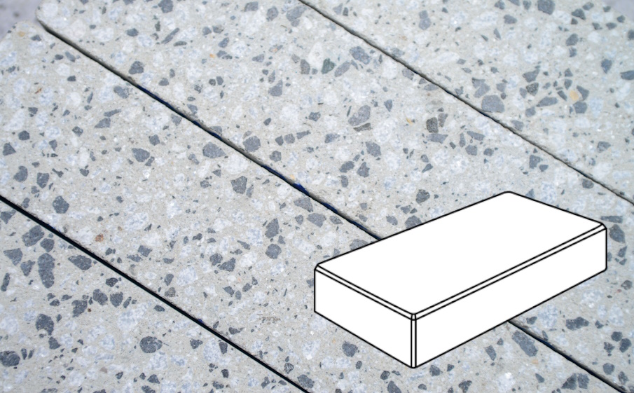 Плитка тротуарная Готика, Granite FINERRO, Картано Гранде В.3.П.8, Грис Парга, 300*200*80 мм