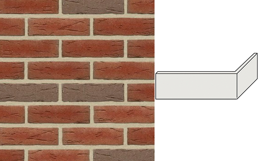 Клинкерная плитка угловая ручной формовки Feldhaus Klinker NF 14 W689 sintra ardor 240*71*115*14 мм