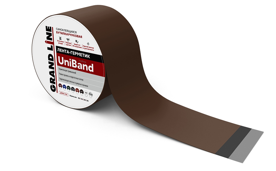 Герметизирующая лента Grand Line UniBand RAL 8017 коричневый, 1000*15 см