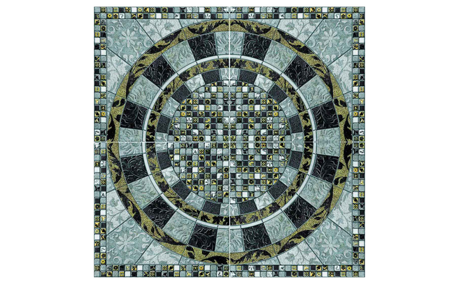 Клинкерная декоративная вставка Gres Aragon Roseton Geo Acero, 650*650*16 мм