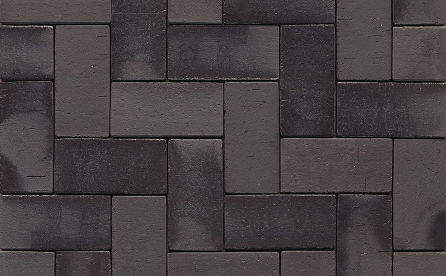 Клинкерная брусчатка Muhr №15 Schwarz-bunt edelglanz, 200*100*40 мм