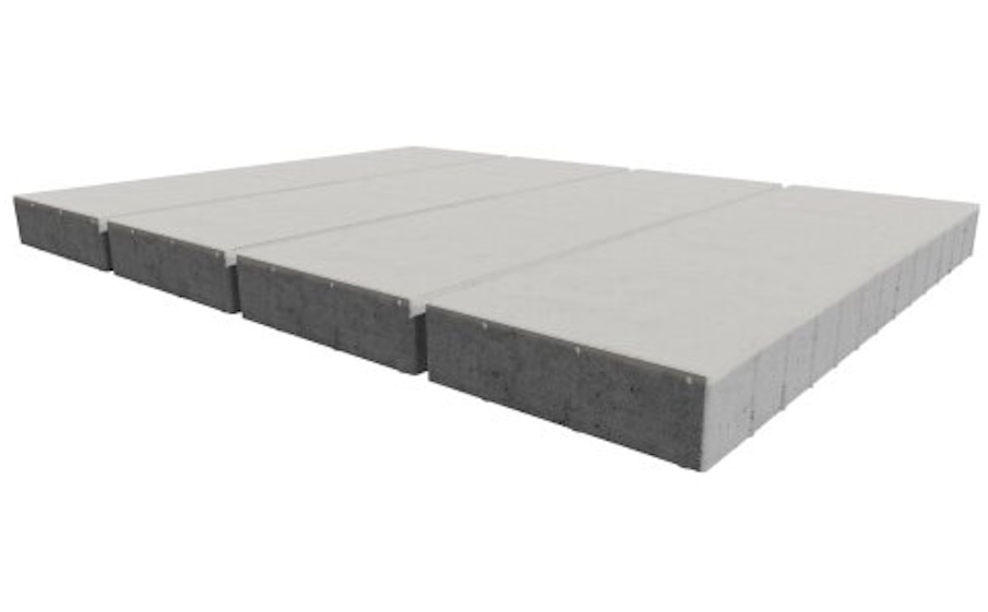 Плитка тротуарная SteinRus, Аликанте Б.2.П.8, гладкая, белый, 900*300*120 мм