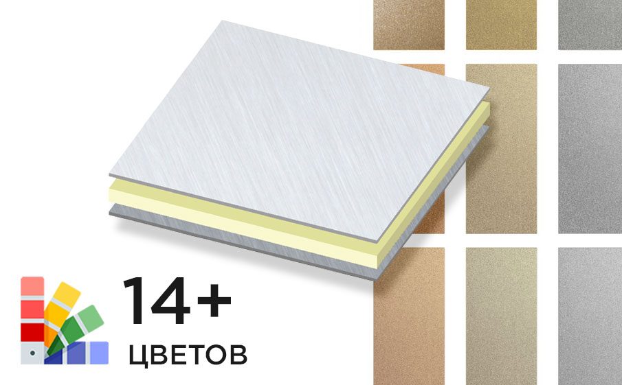 Стальная композитная панель SIBALUX Сталь METALLIC