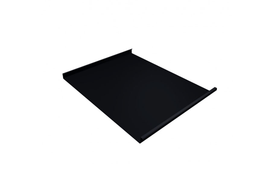 Фальцевая кровля Grand Line двойной стоячий фальц с пленкой на замках GreenCoat Pural BT Matt RAL 9005 черный