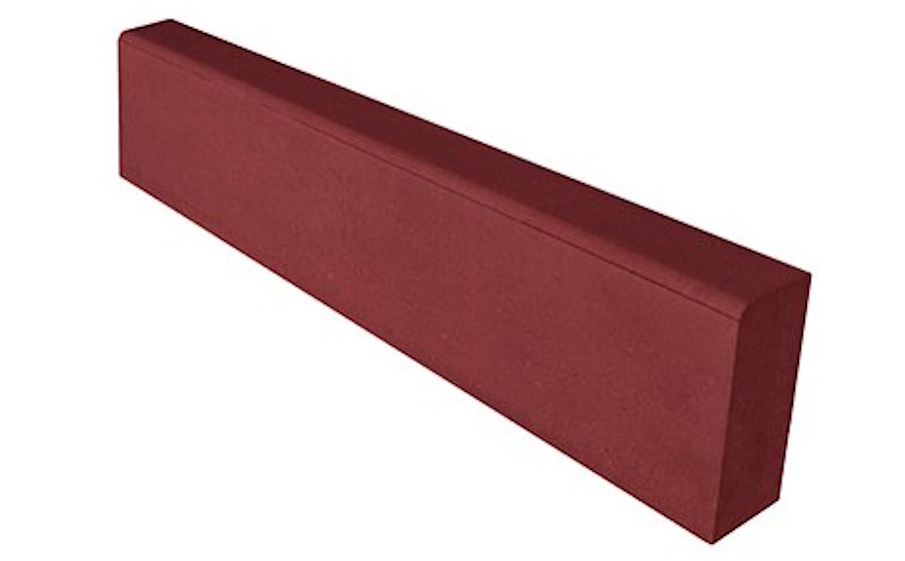 Садовый бордюр SteinRus, БР 100.20.8R, гладкая, полный прокрас, красный, 1000*200*80 мм