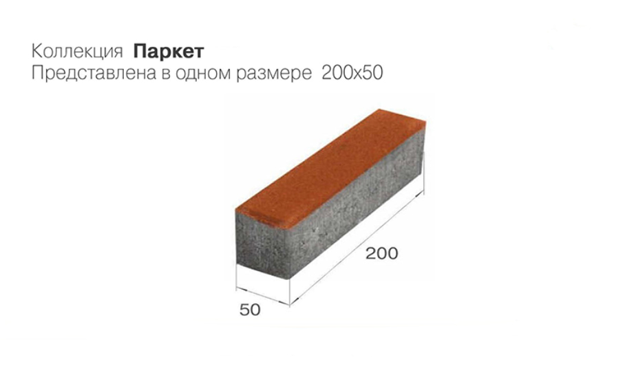 Плитка тротуарная BRAER Паркет Color Mix Туман, 200*50*60 мм