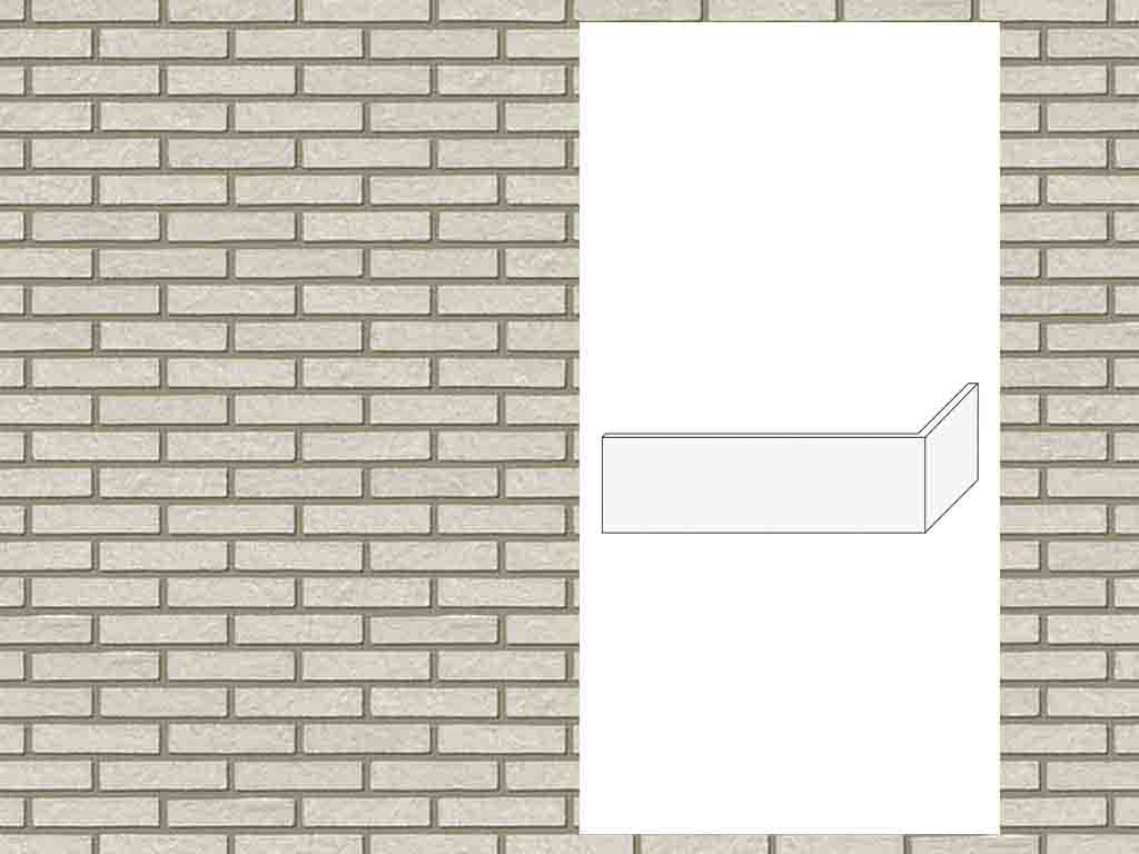 Гибкий кирпич StoCleyer Brick, угловой элемент 4/4 corner, 11230 белый, NF