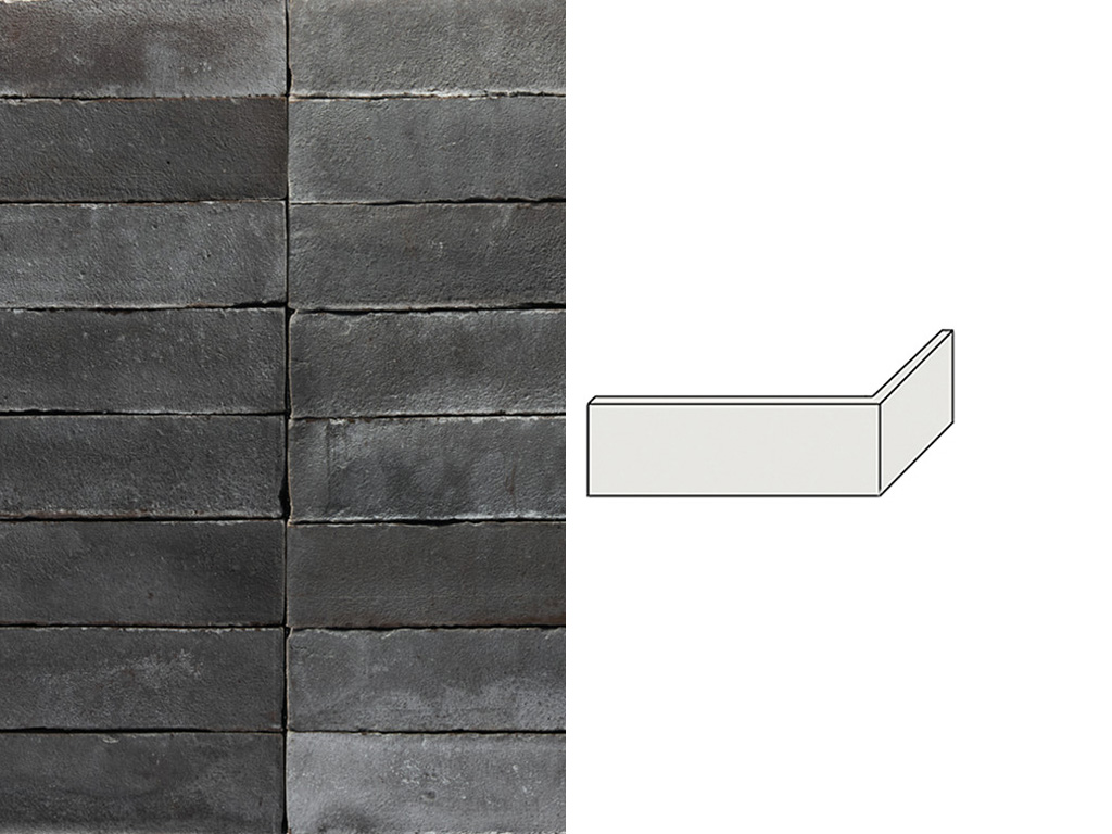 Облицовочный кирпич керамический S.Anselmo угловой CLOFB, Smoked Standard, 250/120*60*55 мм