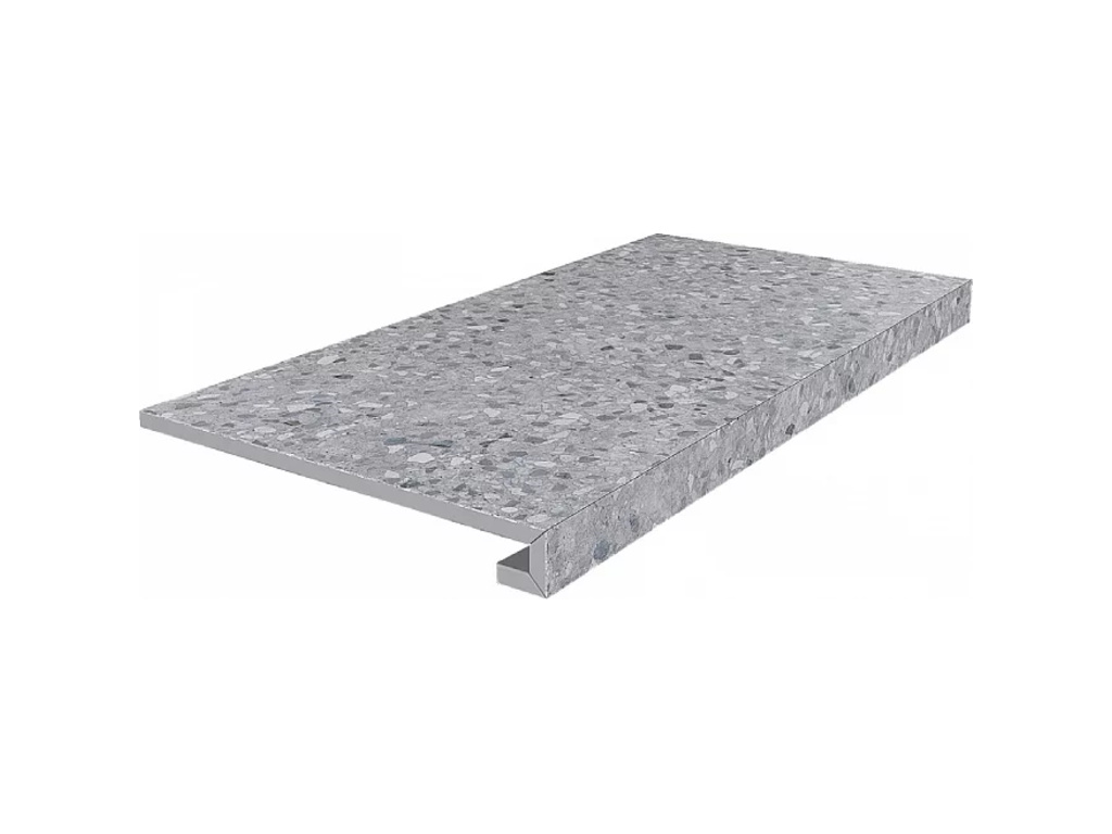 Ступень клееная KERAMA MARAZZI Терраццо серый необрезная, 600*330*9 мм