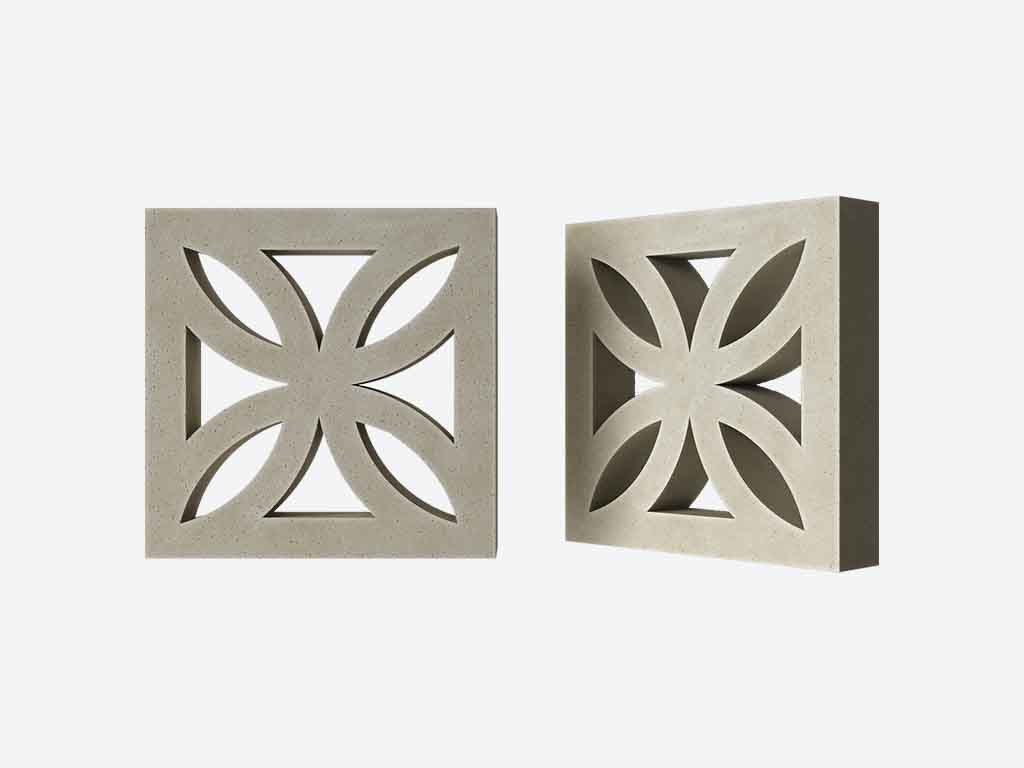 Декоративный бриз-блок Mesterra Кобого / Cobogo 0201, под покраску, 250*250*50 мм