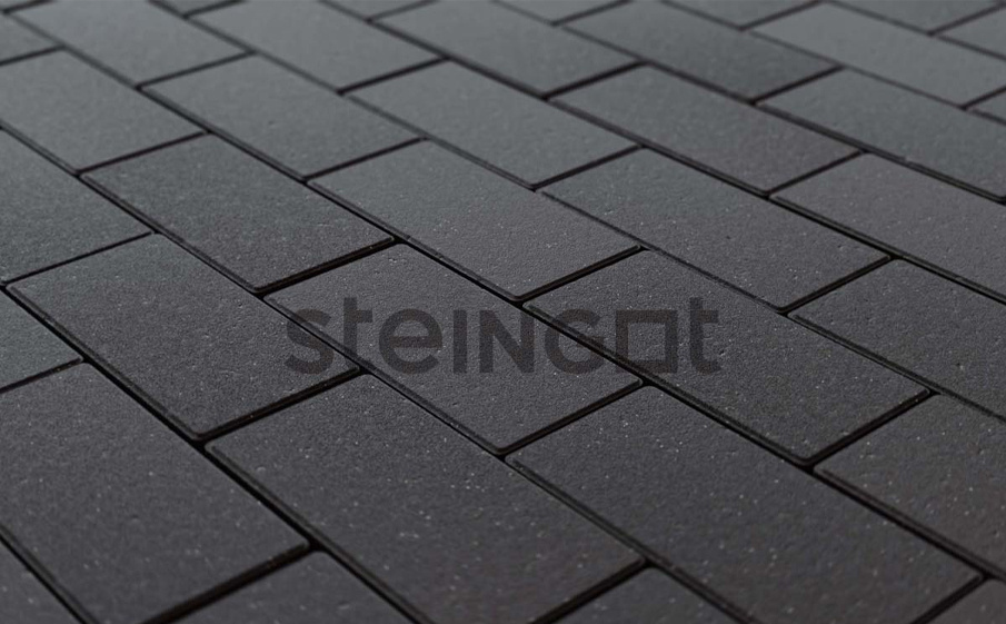 Плитка тротуарная Steingot Моноцвет, Прямоугольник, фаска 1,5*1,5, черный, 200*100*40 мм