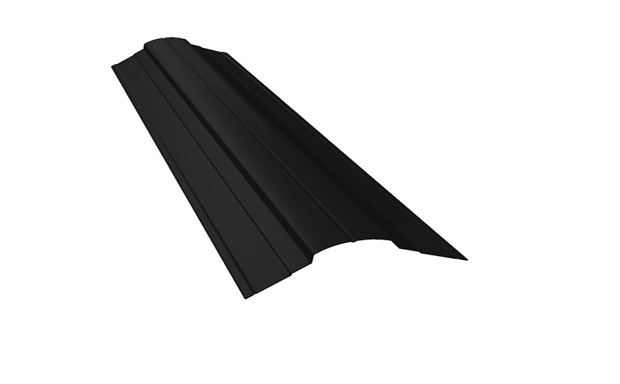 Планка конька фигурного 70*70 мм Grand Line PurPro Matt RAL 9005, 2,5 м