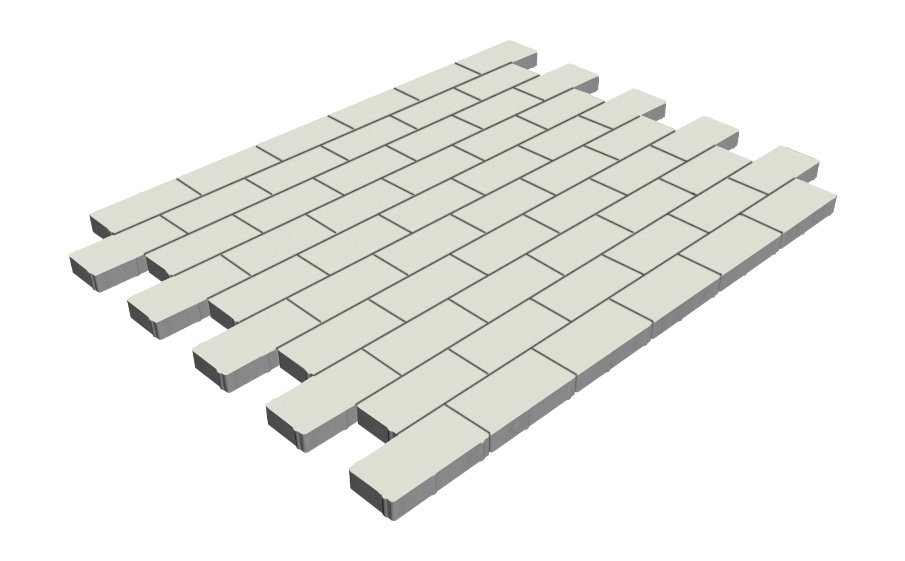 Плитка тротуарная SteinRus Прямоугольник А.6.П.4 гладкая, белый, 200*100*40 мм