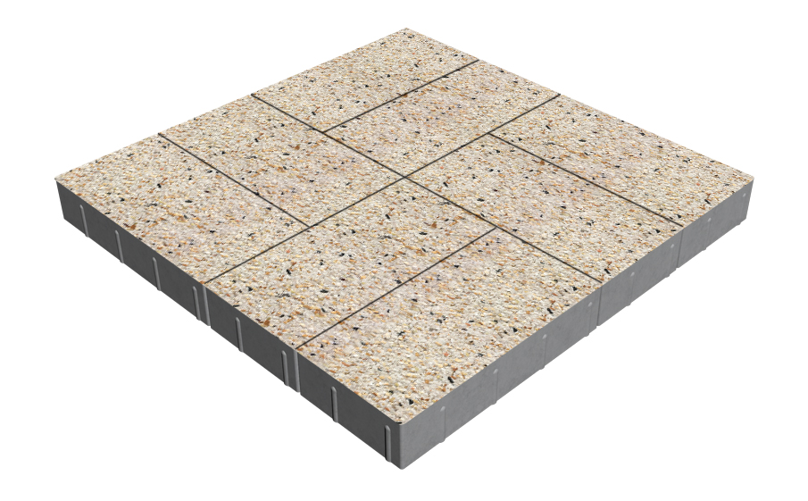 Плитка тротуарная SteinRus Грас Б.4.П.8, Backwash, Грейзен, 400*200*80 мм