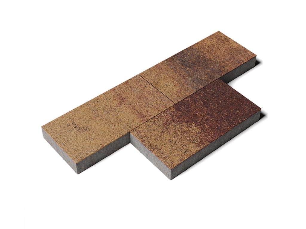 Плитка тротуарная Прямоугольник Б.5.П.8 листопад гранит осень, 600*300*80 мм