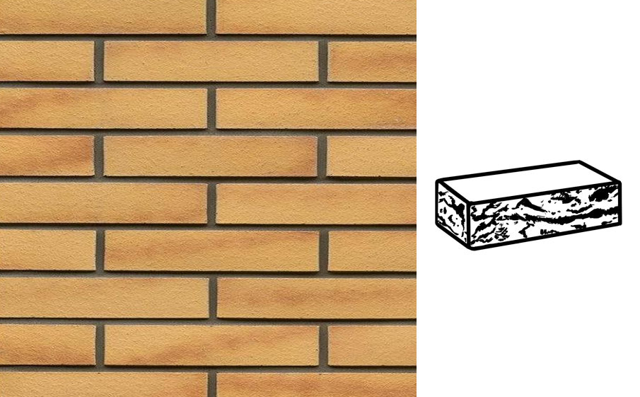 Кирпич клинкерный Muhr 02 Gelb Bunt готик, 290*90*52 мм