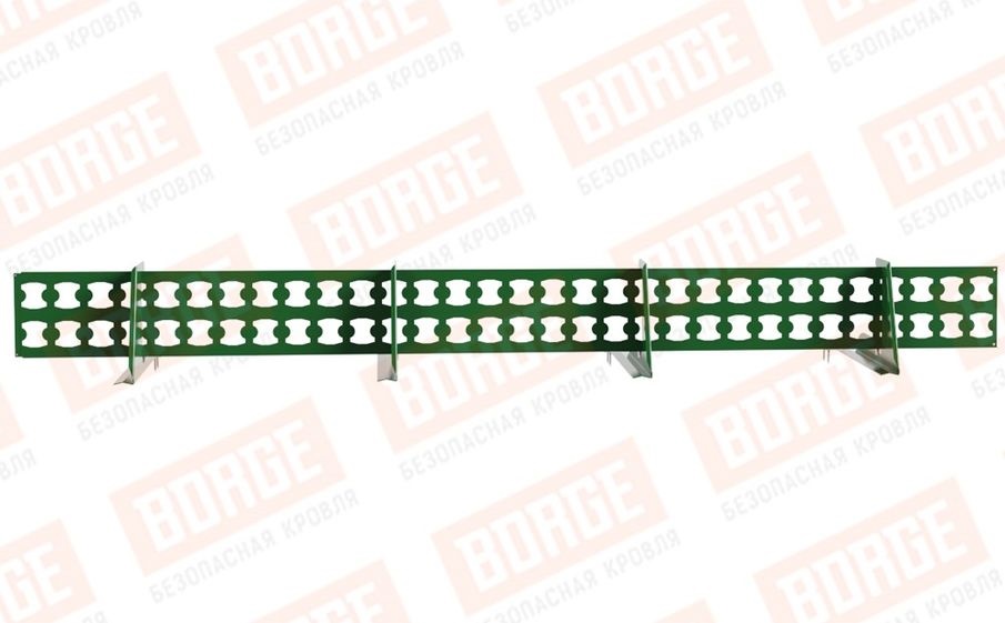 Снегозадержатель решетчатый Borge для черепичной кровли оцинкованный RAL 6002, 2,5 м