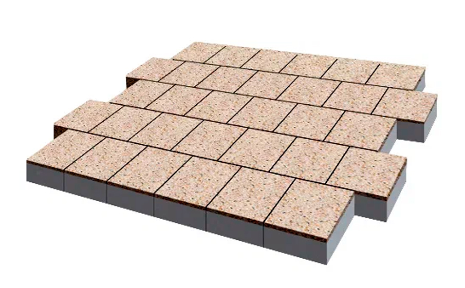 Плитка тротуарная SteinRus Валенсия Б.3.К.8, Backwash, Грейзен, 300*300*80 мм