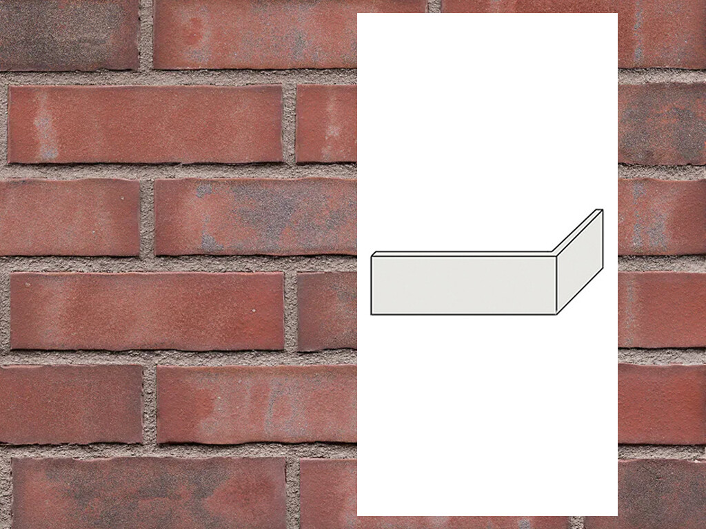 Клинкерная плитка угловая King Klinker Old Castle Wall street HF37, 240*71*115*10 мм
