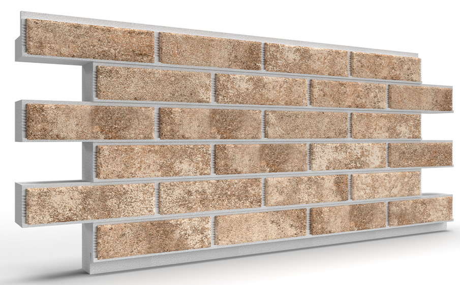 Термопанель на пенополистироле (ППС) с клинкерной плиткой BestPoint Exclusive Hard Stone 1145*470*40 мм