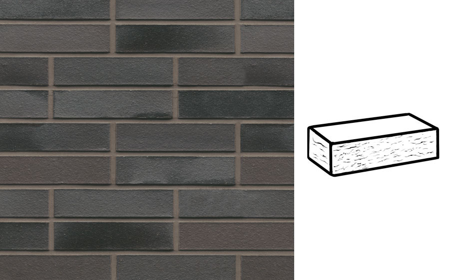 Кирпич клинкерный Muhr 15 Schwarz-bunt Edelglanz рустик, 290*90*71 мм